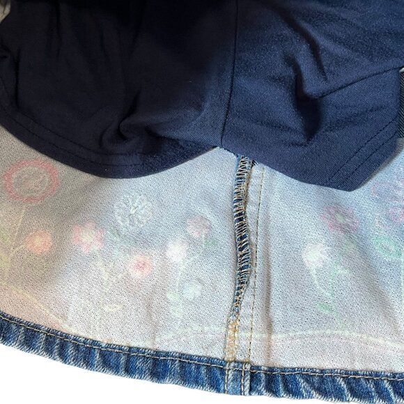 Osh Kosh B'Gosh Vintage Denim Embroidered Floral Skort 6X - Picture 3 of 5